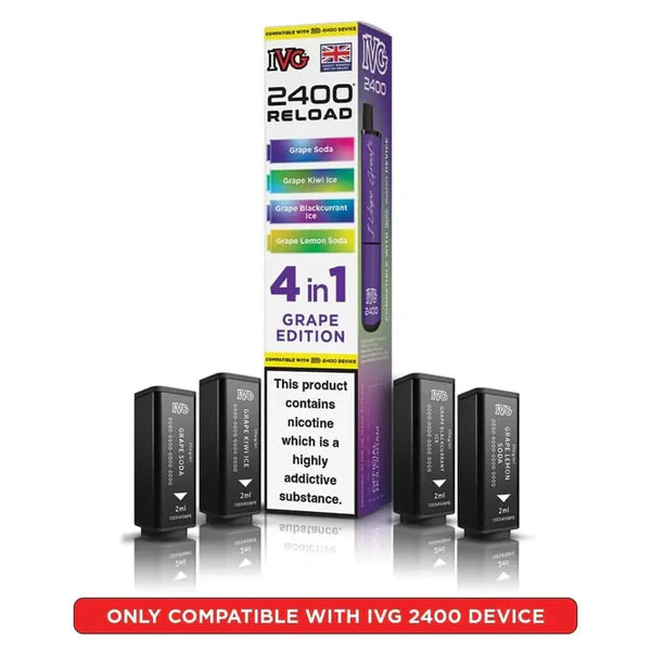 Grape Edition flavoured IVG 2400 Reload 4 in 1 Pod