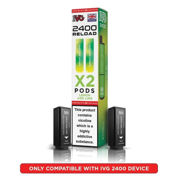 Lemon & Lime flavoured IVG 2400 Reload 4 in 1 Pod