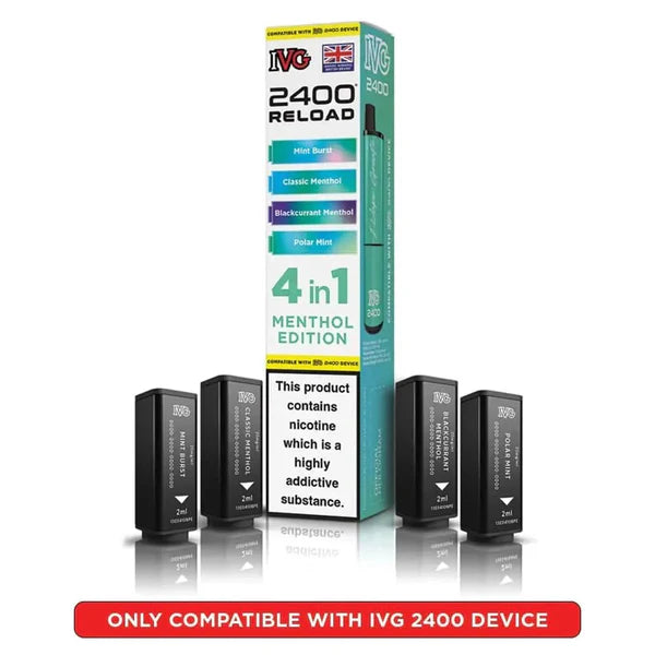 Menthol Edition flavoured IVG 2400 Reload 4 in 1 Pod