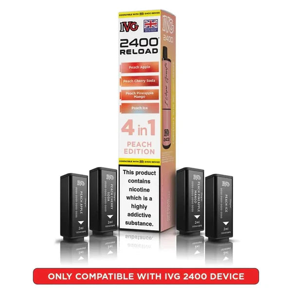 Peach Edition flavoured IVG 2400 Reload 4 in 1 Pod