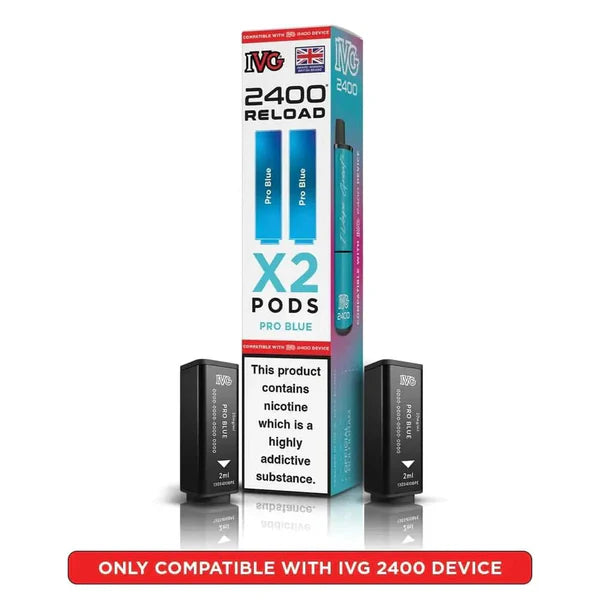 Pro Blue flavoured IVG 2400 Reload 4 in 1 Pod