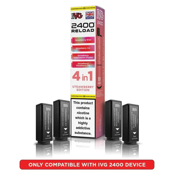 Strawberry Edition flavoured IVG 2400 Reload 4 in 1 Pod