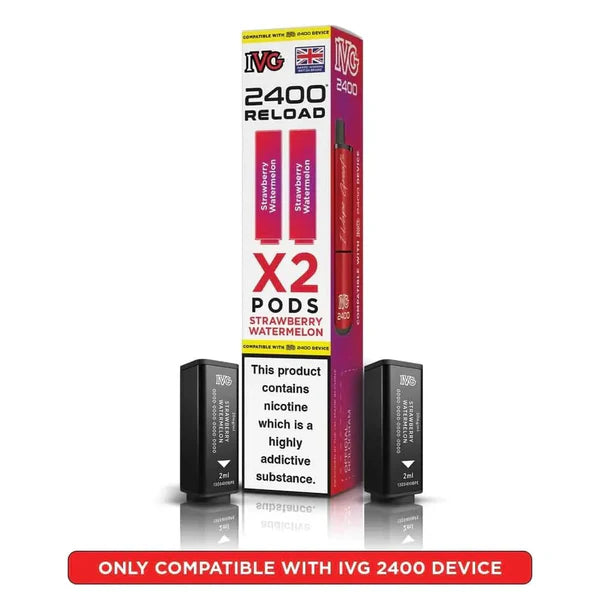 Strawberry Watermelon flavoured IVG 2400 Reload 4 in 1 Pod