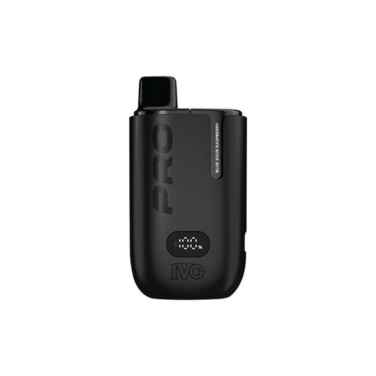 Blue Sour Raspberry flavour IVG Pro 12 Prefilled Vape Kit in Black colour
