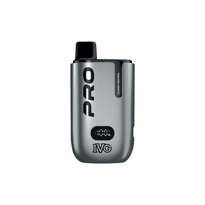 Classic Menthol flavour IVG Pro 12 Prefilled Vape Kit in Grey colour