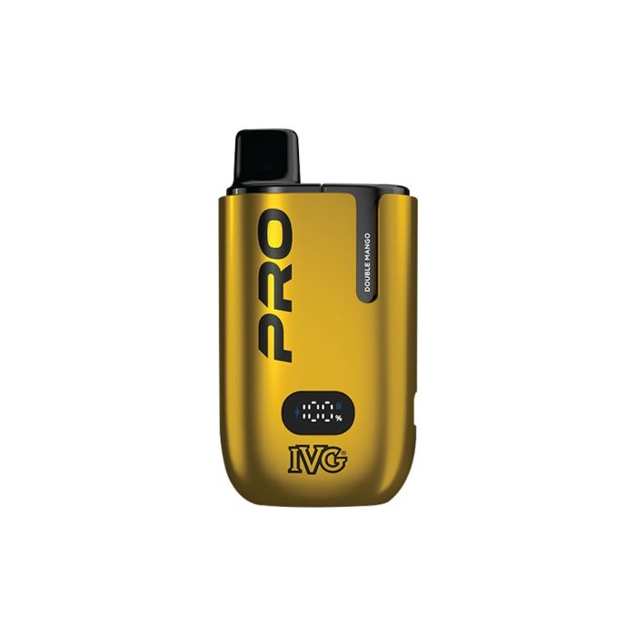 Double Mango flavour IVG Pro 12 Prefilled Vape Kit in Yellow colour