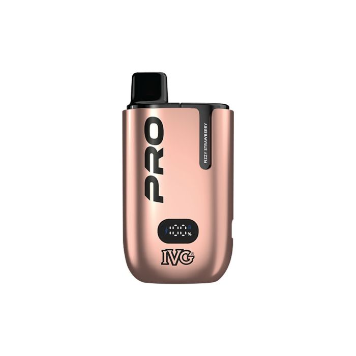 Fizzy Strawberry flavour IVG Pro 12 Prefilled Vape Kit in Rose Gold colour