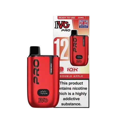 Double Apple flavoured IVG Pro 12 Prefilled Vape Kit in Red Colour