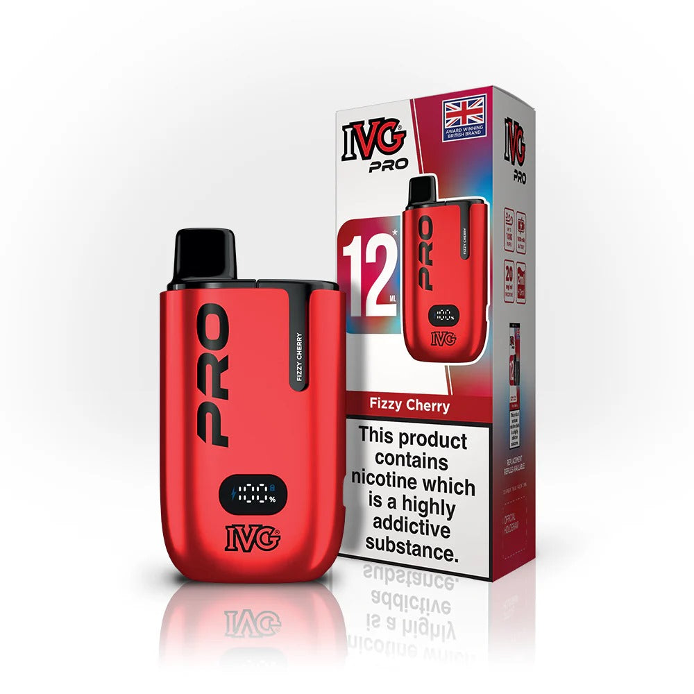 Fizzy Cherry flavoured IVG Pro 12 Prefilled Vape Kit in Red Colour
