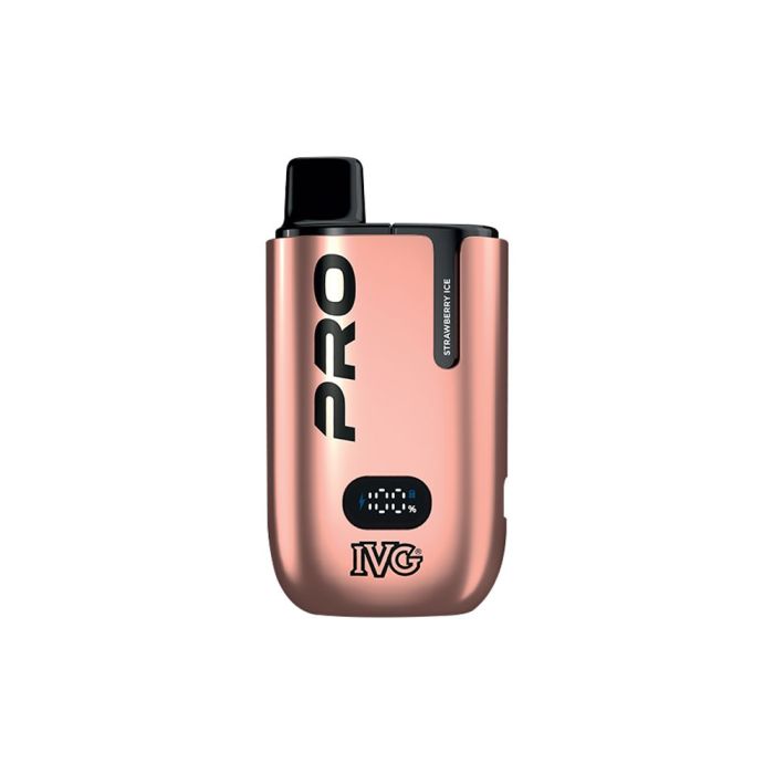 Strawberry Ice flavour IVG Pro 12 Prefilled Vape Kit in Rose Gold colour