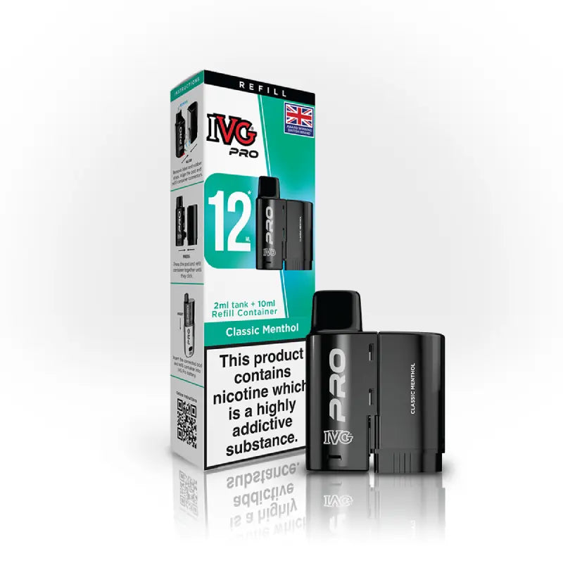 Classic Menthol flavoured IVG PRO Refill Pods in Green Colour