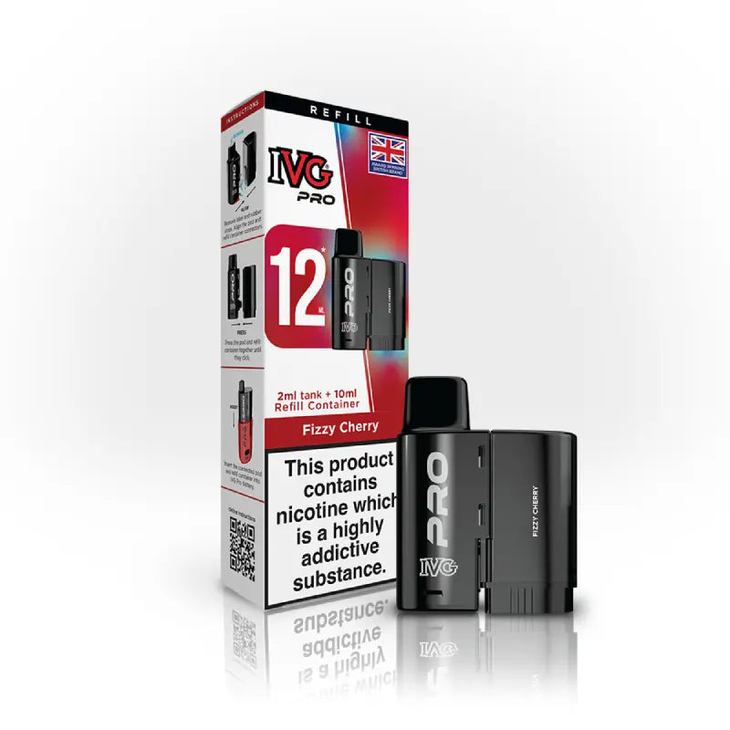 Fizzy Cherry flavoured IVG PRO Refill Pods in Red Colour