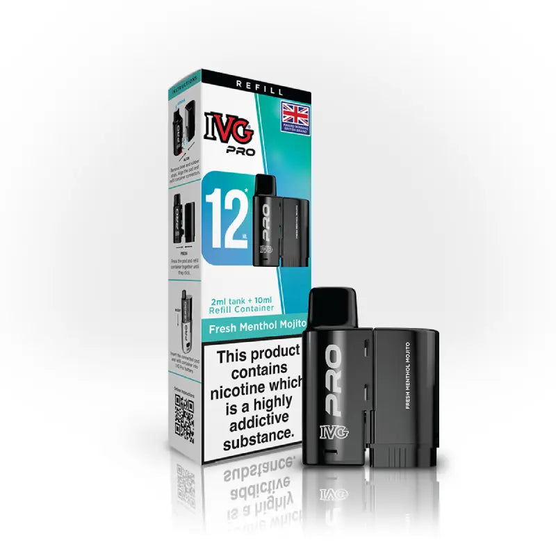 Fresh Menthol Mojito flavoured IVG PRO Refill Pods in Blue Colour
