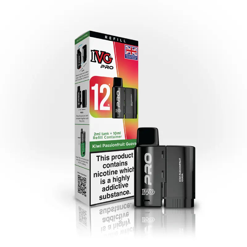 Kiwi Passionfruit Guava flavoured IVG PRO Refill Pods in Red Colour