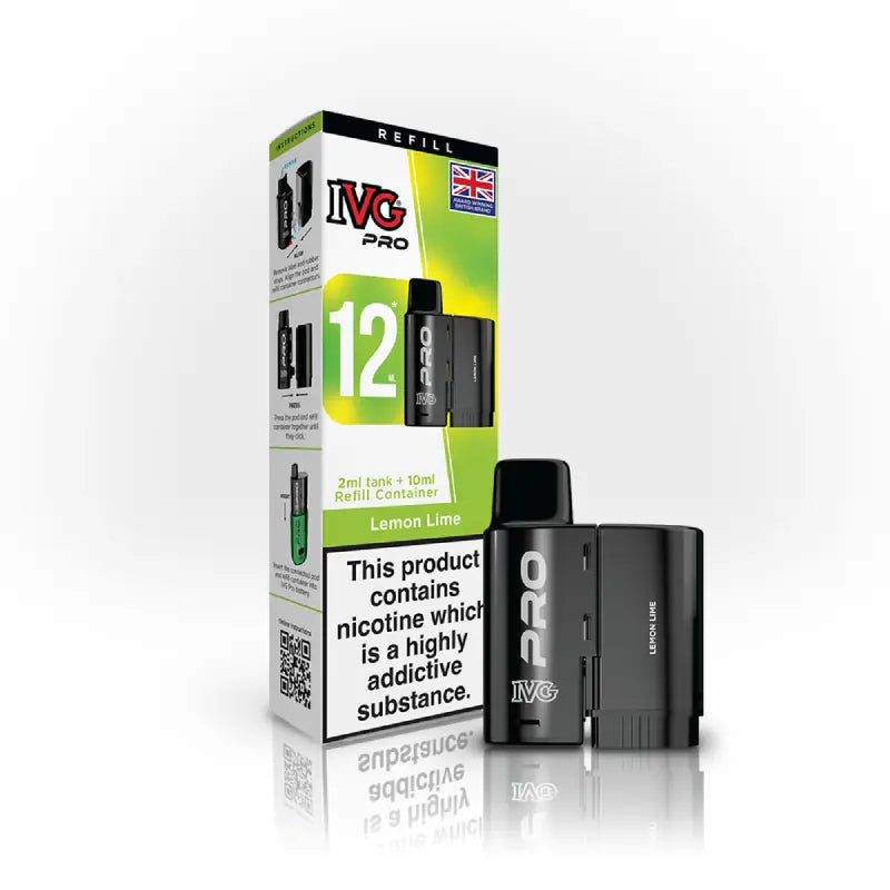 Lemon Lime flavoured IVG PRO Refill Pods in Green Colour