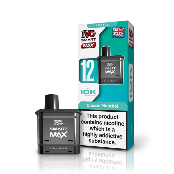 Classic Menthol flavoured IVG Smart Max Replacement Pod in Blue Colour