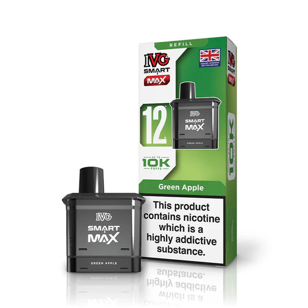 Green Apple flavoured IVG Smart Max Replacement Pod in Green Colour