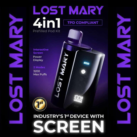 Lost Mary 3200 Puffs 4 in 1 Pre-filled Pod Vape Kit - The Vape Giant