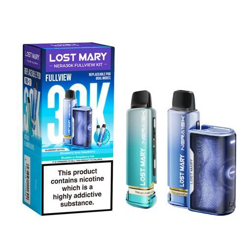 Blueberry Edition flavoured Lost Mary Nera 30K Fullview Vape Kit