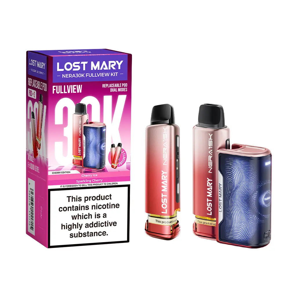 Cherry Edition flavoured Lost Mary Nera 30K Fullview Vape Kit