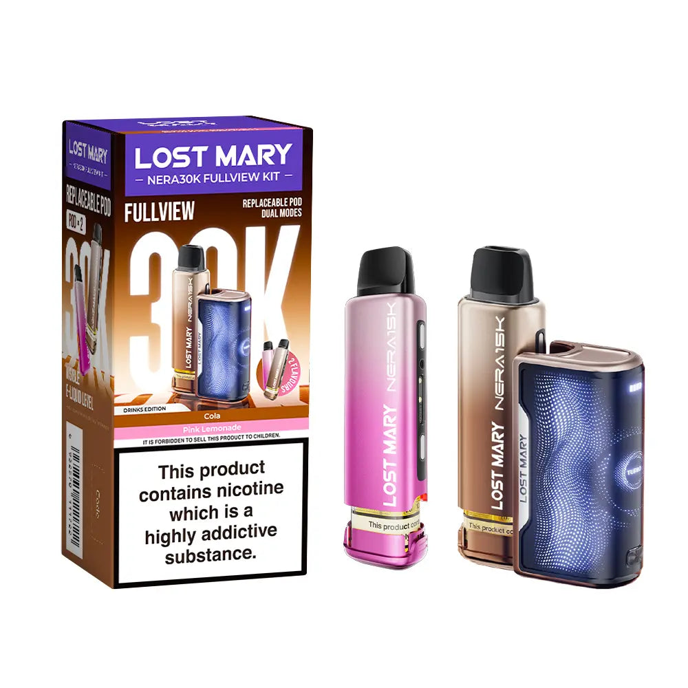 Drinks Edition flavoured Lost Mary Nera 30K Fullview Vape Kit