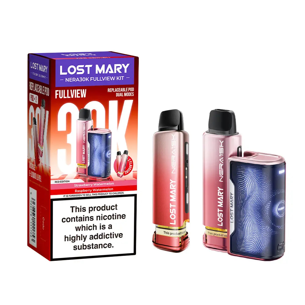 Red Edition flavoured Lost Mary Nera 30K Fullview Vape Kit