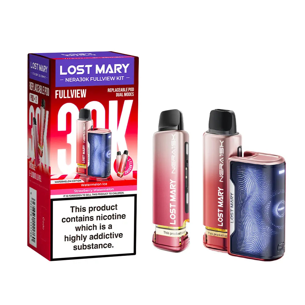 Watermelon Edition flavoured Lost Mary Nera 30K Fullview Vape Kit