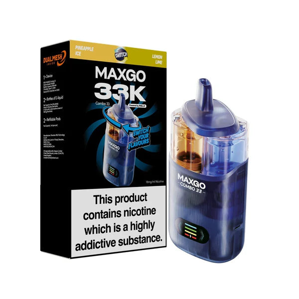 Pineapple Ice / Lemon Lime flavoured Maxgo 33K Vape Kit in Dark Purple Colour