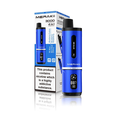 Merakii 3000 Puffs Disposable Vape 4 in 1 Pod System Kit