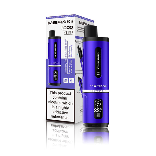Merakii 3000 Puffs Disposable Vape 4 in 1 Pod System Kit