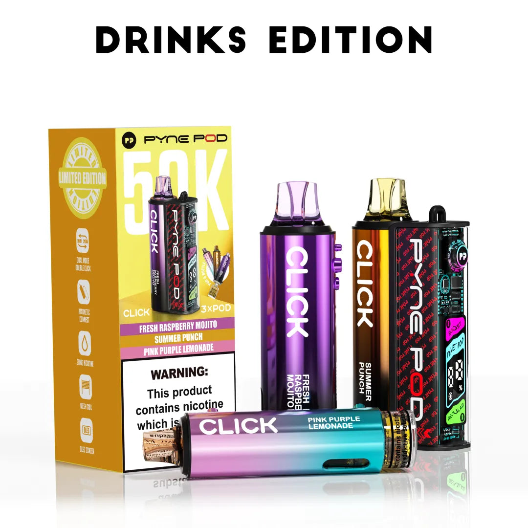 Drinks Edition flavoured Pyne Pod Click 50K Vape Kit