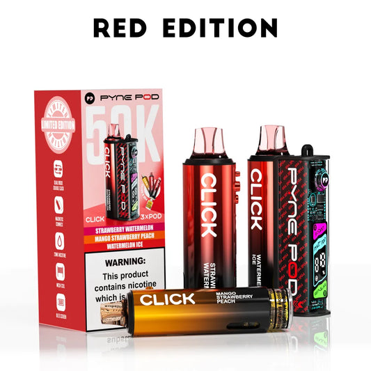 Red Edition flavoured Pyne Pod Click 50K Vape Kit