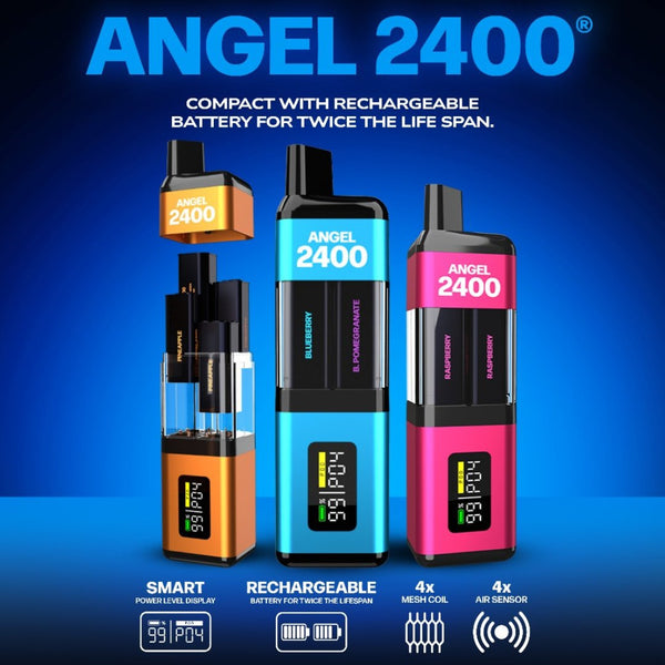 Vapes Bars Angel 2400 Puffs Disposble Vape Pod Kit – Aroma King