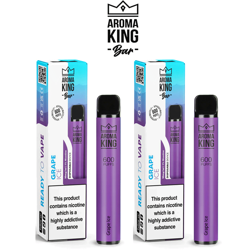 Aroma King Grape Ice 10 x Disposable Vape Multipack