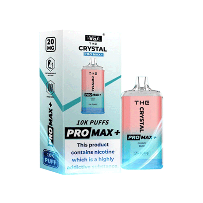 The Crystal Pro Max Plus 10000 Disposable Vape Pod 20MG 10x Multipack