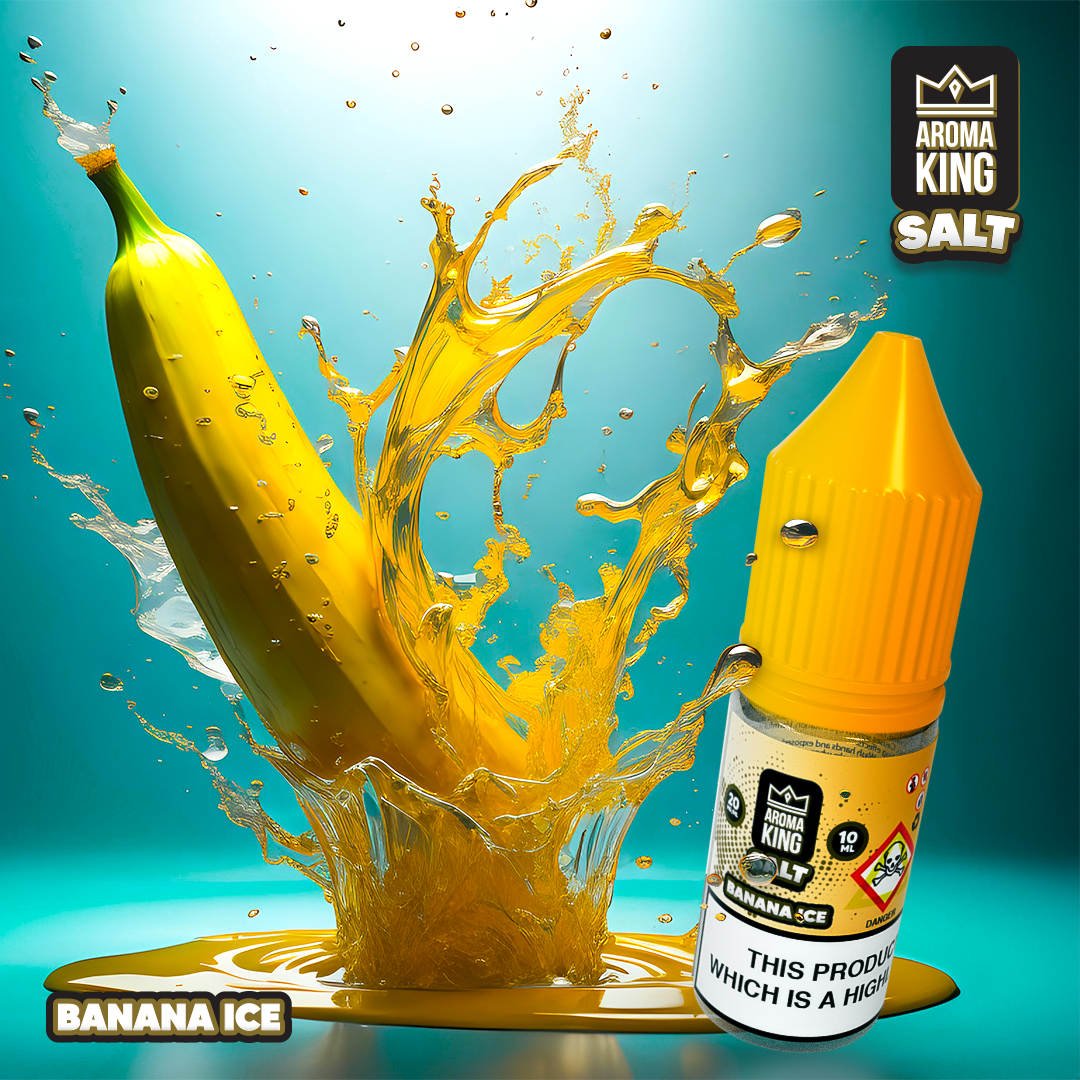 Aroma King 10ml nic salts e-liquid in banana ice flavour