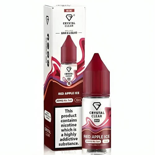 Crystal Clear 10ml Nic Salt - Pack of 10 - Eliquid Base-Red Apple Ice