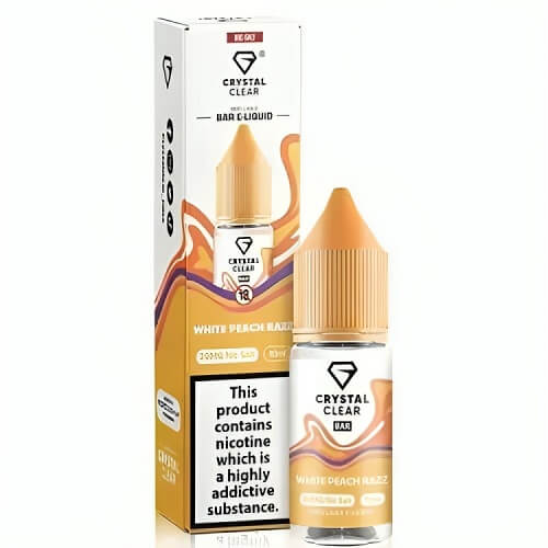 Crystal Clear 10ml Nic Salt - Pack of 10 - Eliquid Base-White Peach razz