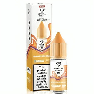 Crystal Clear 10ml Nic Salt - Pack of 10 - Eliquid Base-White Peach razz