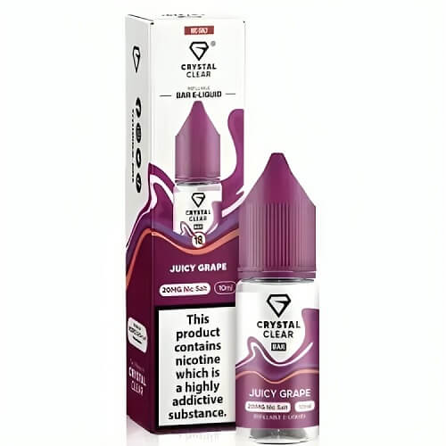 Crystal Clear 10ml Nic Salt - Pack of 10 - Eliquid Base-Juicy Grape
