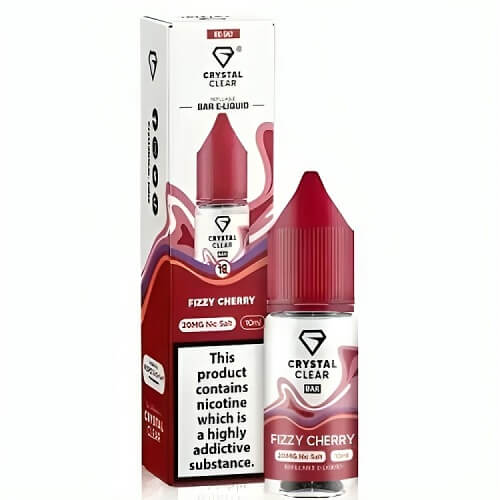 Crystal Clear 10ml Nic Salt - Pack of 10 - Eliquid Base-Fizzy Cherry