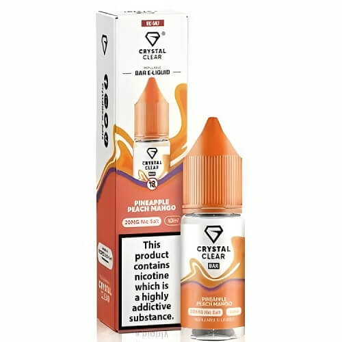 Crystal Clear 10ml Nic Salt - Pack of 10 - Eliquid Base-Pineapple Peach Mango