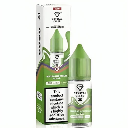 Crystal Clear 10ml Nic Salt - Pack of 10 - Eliquid Base-Kiwi Passion Fruit Guava