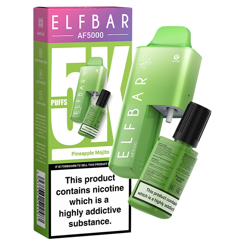 Elfbar - Elfbar AF5000 Puffs Disposable Vape Device - Box of 10 - theno1plugshop