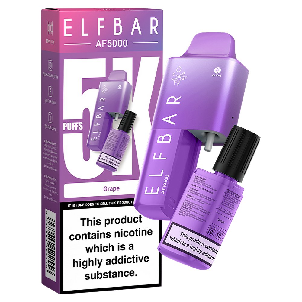 Elfbar - Elfbar AF5000 Puffs Disposable Vape Device - Box of 10 - theno1plugshop