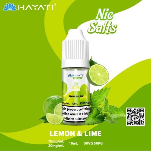 Hayati Pro Max 10ml Nic Salt E-Liquid - Pack of 10 - Eliquid Base-Lemon & Lime