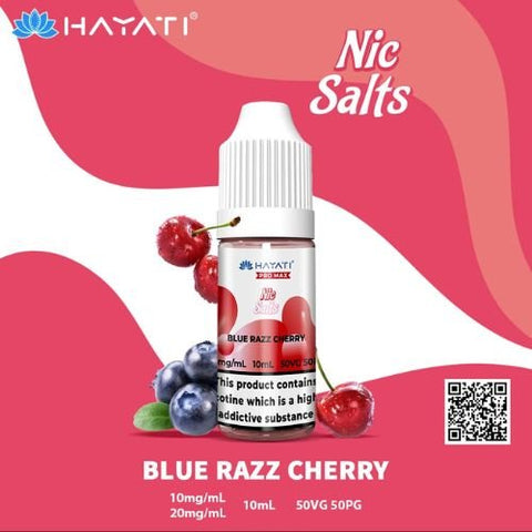 Hayati Pro Max 10ml Nic Salt E-Liquid - Pack of 10 - Eliquid Base-Blue Razz Cherry