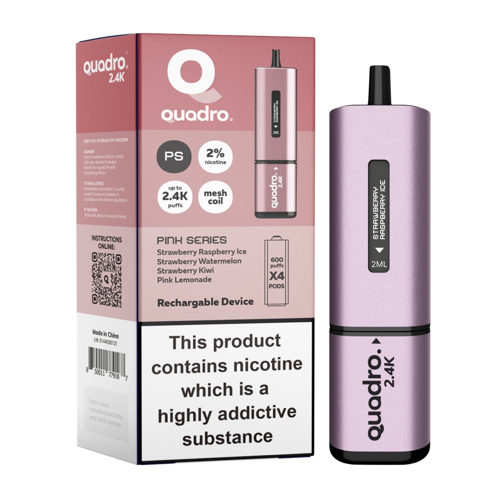 Quadro - Quadro 2400 Puffs 4 in 1 Disposable Vape Pod Box of 5 - theno1plugshop