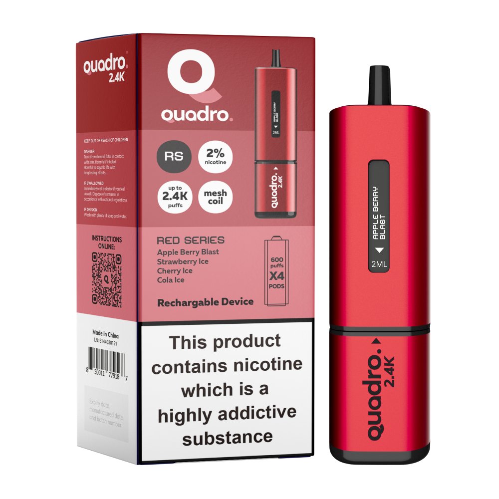 Quadro - Quadro 2400 Puffs 4 in 1 Disposable Vape Pod Box of 5 - theno1plugshop